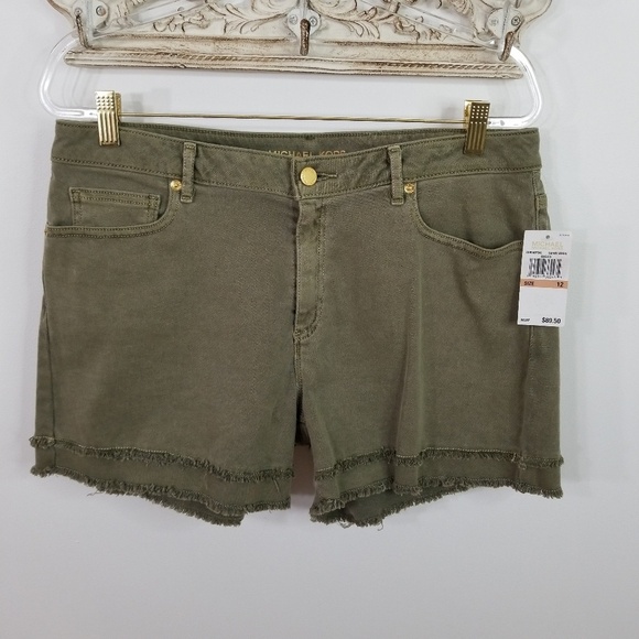 Michael Kors Safari green raw hem shorts NWT - Picture 1 of 8